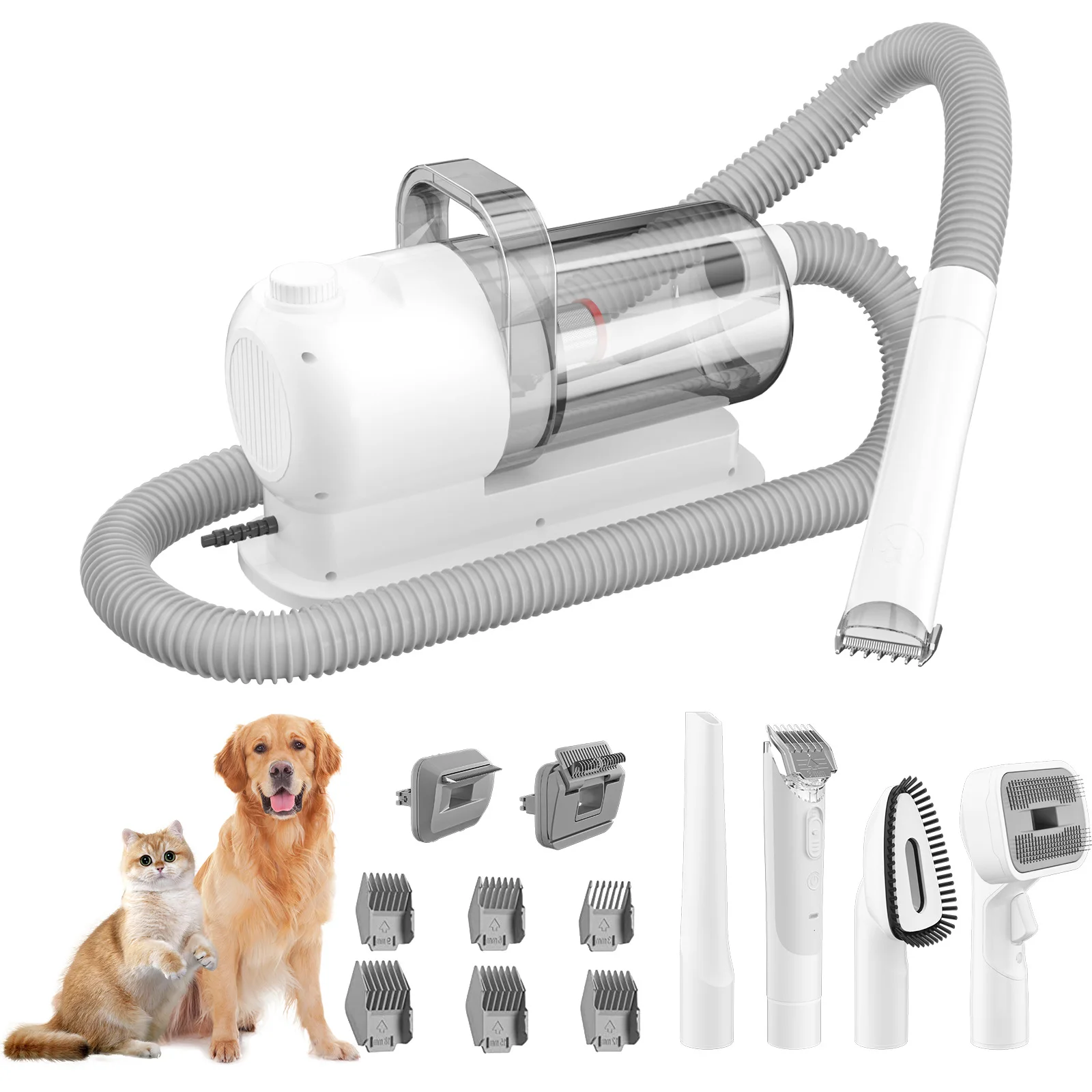 Miravia 12 IN 1 Dog Grooming Vacuum Kit ,Low Noise Dog Hair Vacuum Suction 99% Pet Hair, for Shedding Pet Hair for Cat