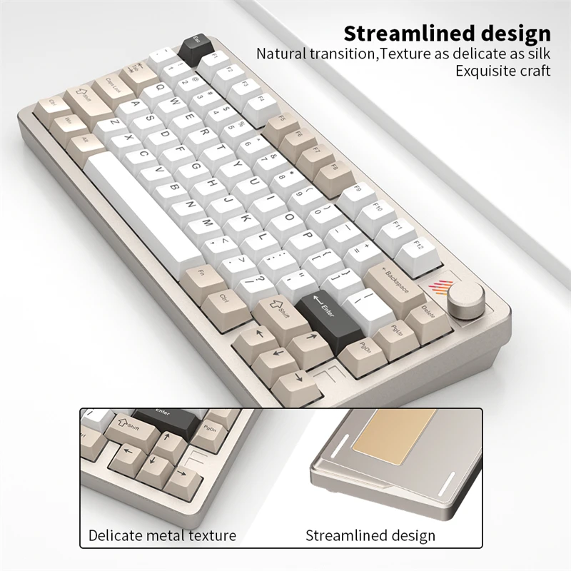 Furyvineyard-Clavier mécanique F75s en alliage d'aluminium, 8000mAh, CNC, RVB, sans fil, Bluetooth, 3 modes, structure de joint, personnalisé, 75 prédire