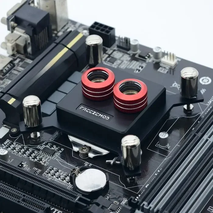 FREEZEMOD czarny CPU blok chłodnica wodna rozpylany Lquid dla Intel 115X 2011 1151 chłodzony wodą blok procesora do INTEL-POI3 moddingu — zdjęcie 2