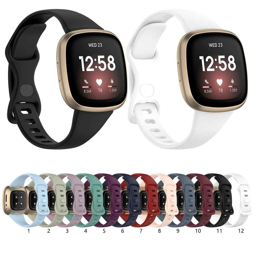 Fitbit Versa 3/Versa4/Cảm Giác Dây Đeo Silicone Dây BandBracelet Có Đai Điều Chỉnh Dây Đeo Tay Versa3 4 Đồng Hồ Thông Minh Accessorie