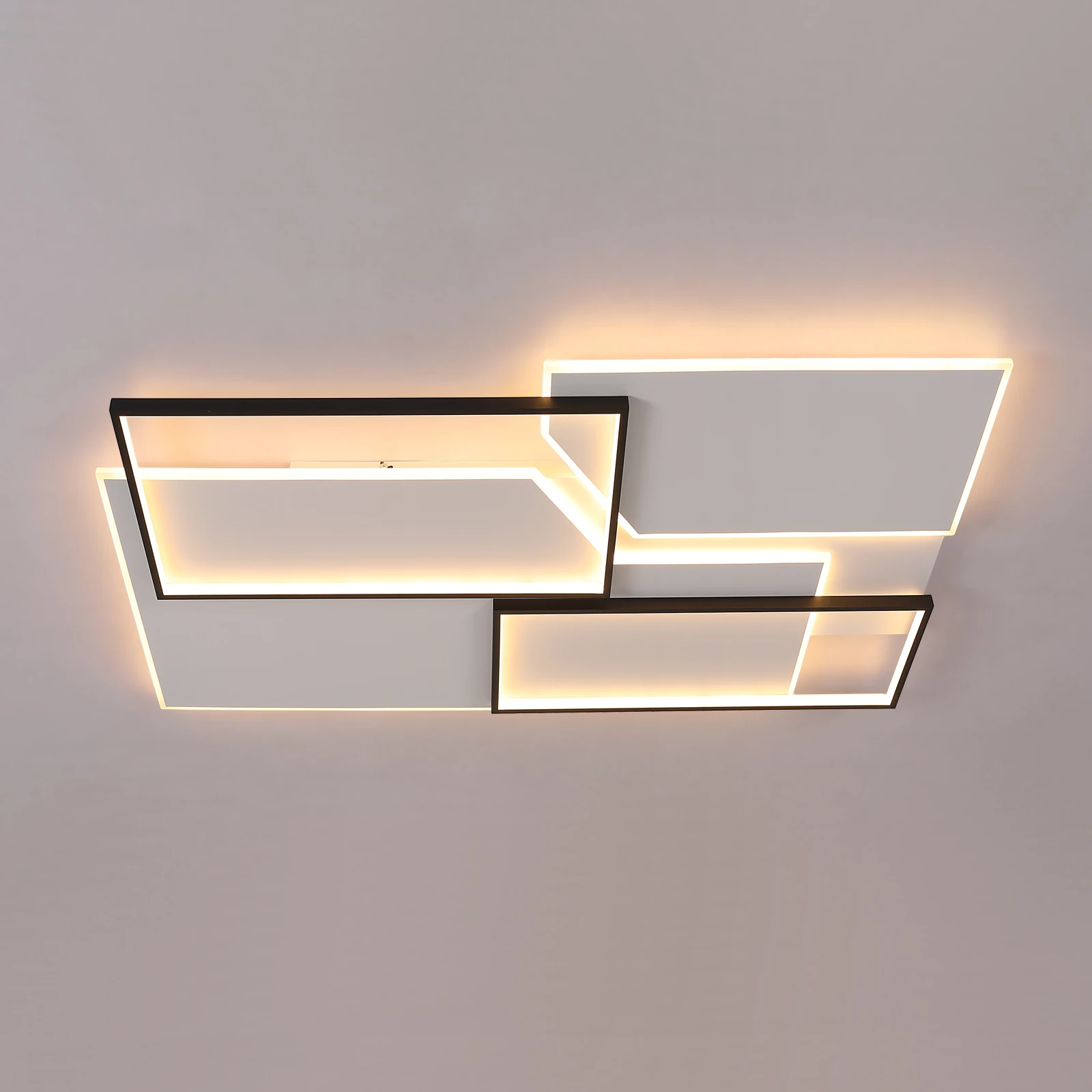 LED-Deckenleuchte Dimmbar Rechteckig 80W Schwarze Deckenlampe mit Fernbedienung für Wohnzimmer Schlafzimmer LED Moderne Deckenbeleuchtung – Detail 3