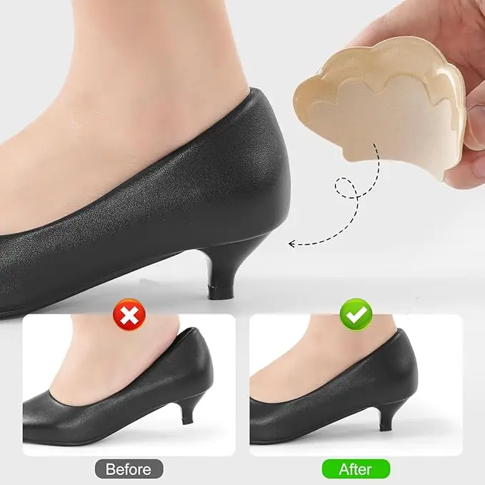 Heel Cushions,Heel Pads for Shoes,2pcs Shoes Insoles Patch Heel Pads for Women High Heel Shoes Back Sticker Sport Shoe Adjustable Size Feet Pad(Beige (7mm)