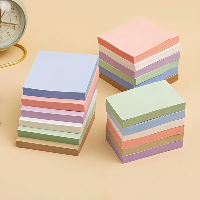 100 Sheets Morandi Color Sticky Notes, Colorful Student Stationery Message Notes, Office Can Be Pasted Hand-tear Sticky Notes