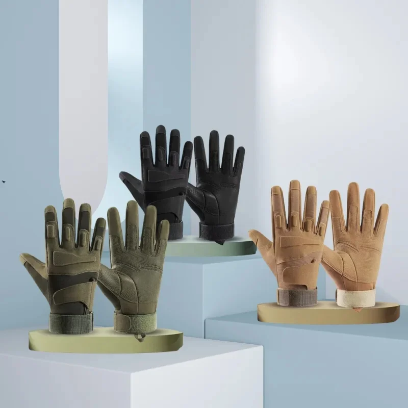 AliExpress NONE Outdoor Sports All Finger Gloves For Men Sturdy Breathable Wear-resistant Protective Tactical Gloves Anti Slip Cycling Gloves