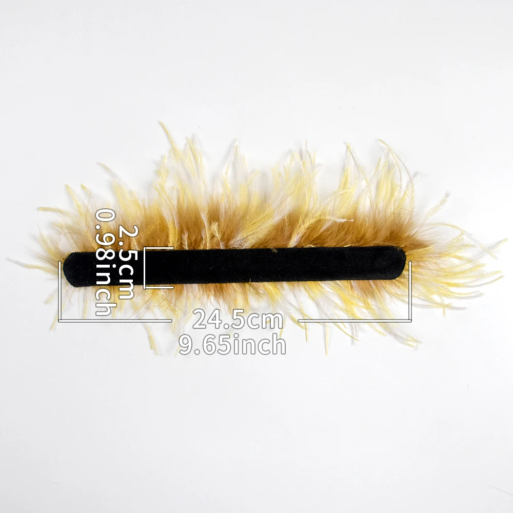 Real Ostrich Feather Cuffs Snap on Customized Feather Wristband with Feathers Trim Boa Tie-dyed Feather Cuff wrist sleeve women