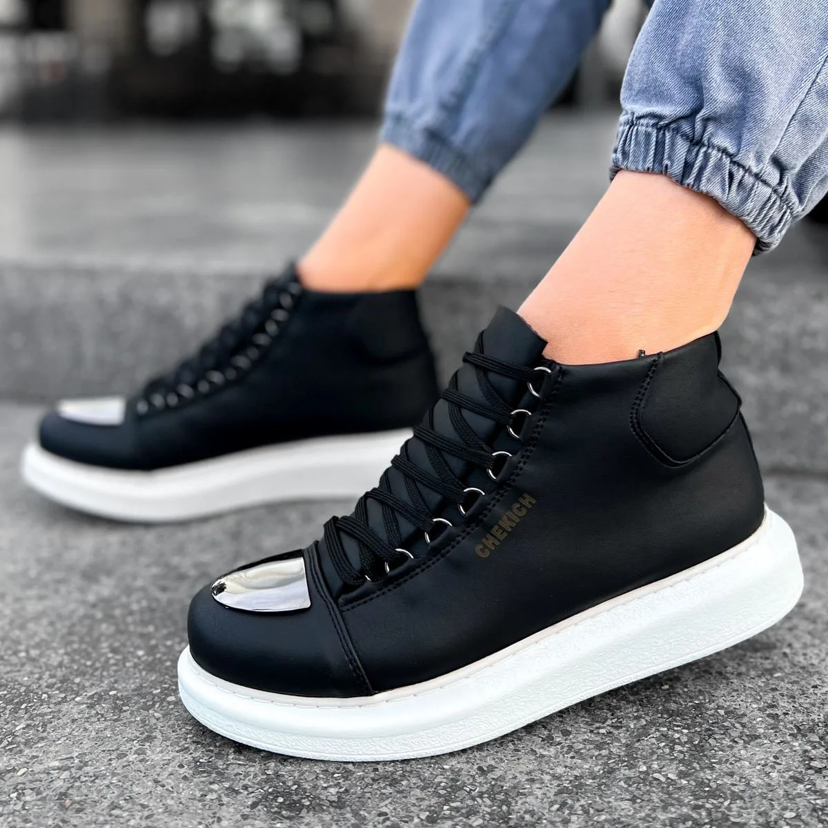 

CHEKICH Original Brand Black White Roma Mirror 2024 Fashion Men's Boots Running Boots Winter Snow High Quality Men's Boots CH267