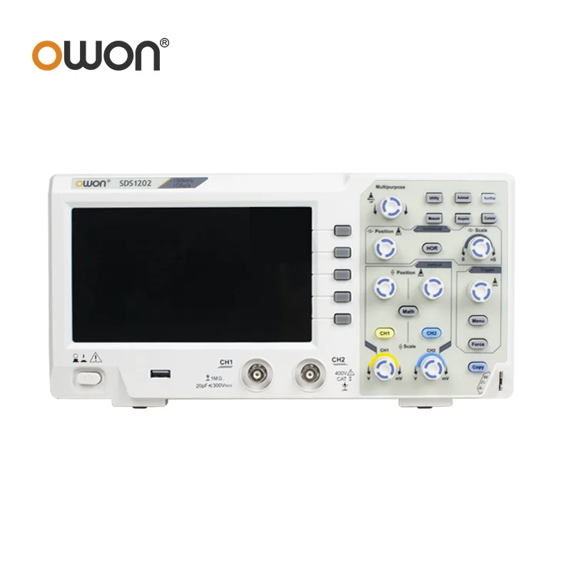 OWON SDS1202 Digital Oscilloscope 200MHz 1GS/s 2-Channel 7 inch High Resolution LCD SCPI and LabVIEW Supported