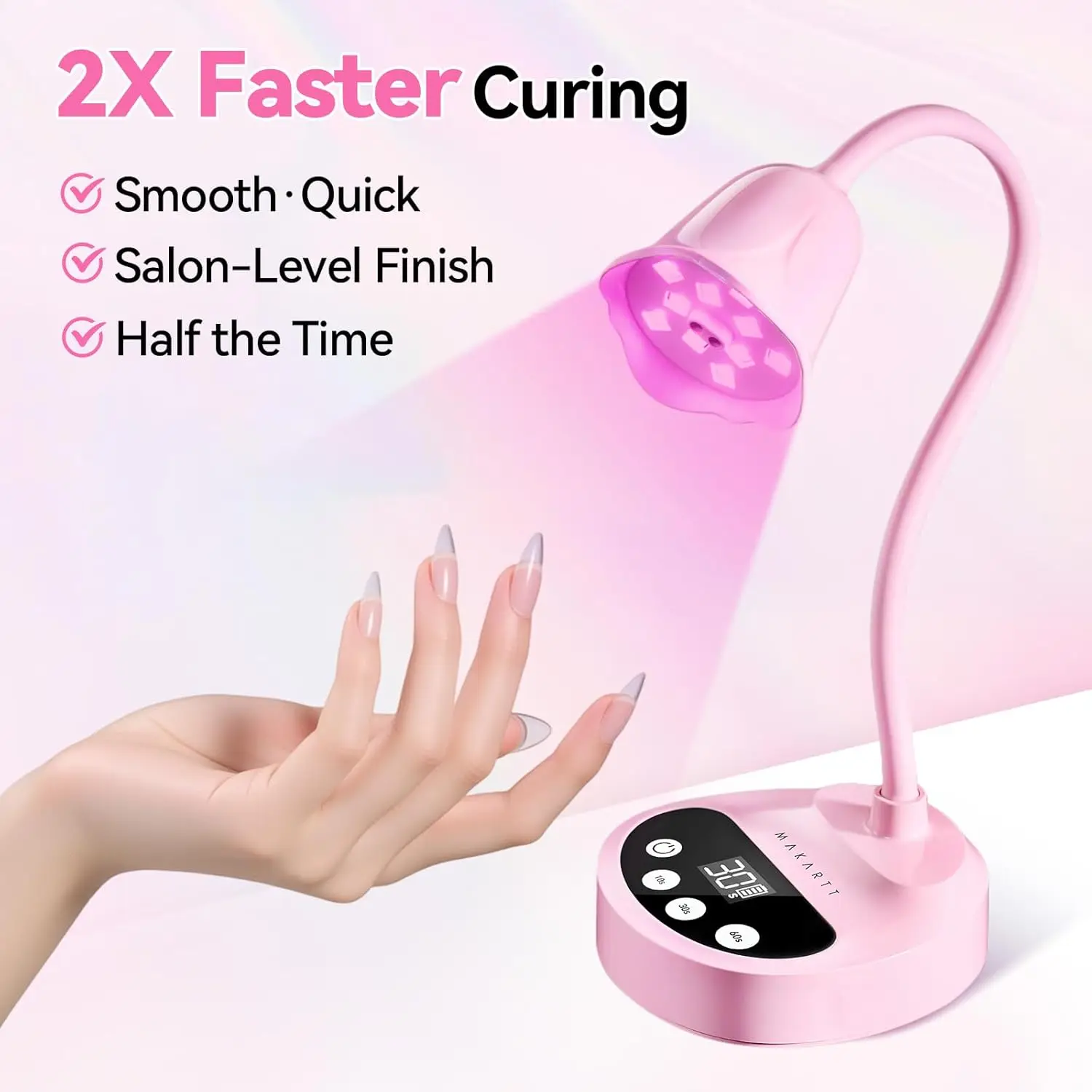 MAKARTT UV LED Nail Lamp Rechargeable Gooseneck Cordless Nail Dryer Auto Sensor 3 Timers Fast Curing Gel Polish Nails Manicure