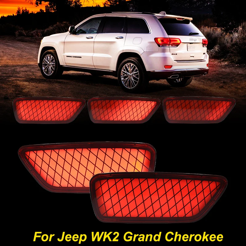 2PCS Rear Bumper Reflector For Jeep 2011-2020 Grand Cherokee WK2,Compass & Dodge Journey Function as Tail, Brake ,Rear Fog Lamps