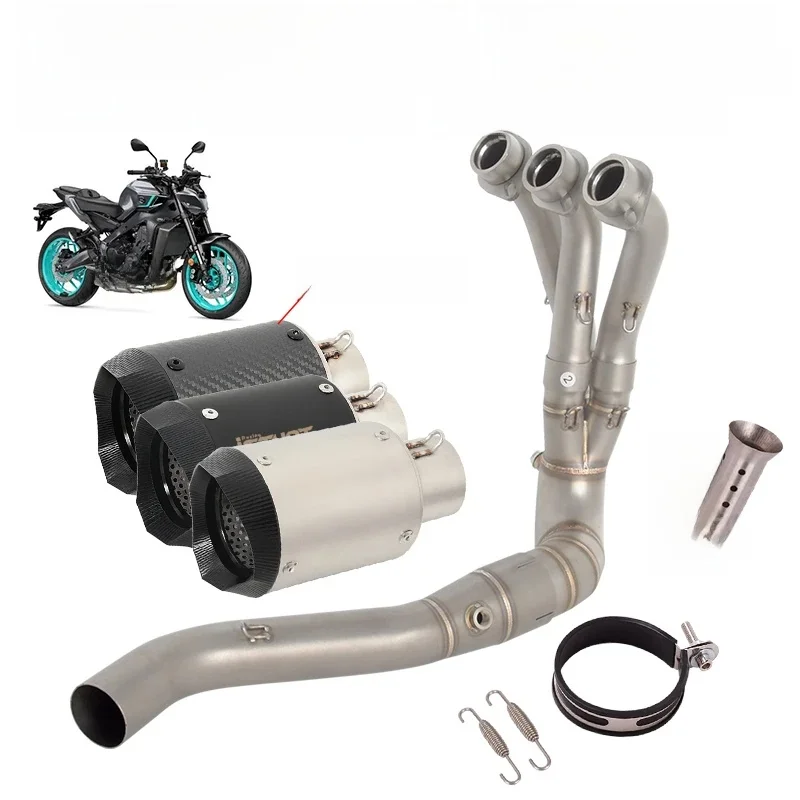 Slip On Für Yamaha MT09 MT 09 FZ09 FZ 09 XSR900 GT 2024 2025 Motorrad Auspuffanlage Schalldämpfer Vorne Link Rohr mit Escape Moto