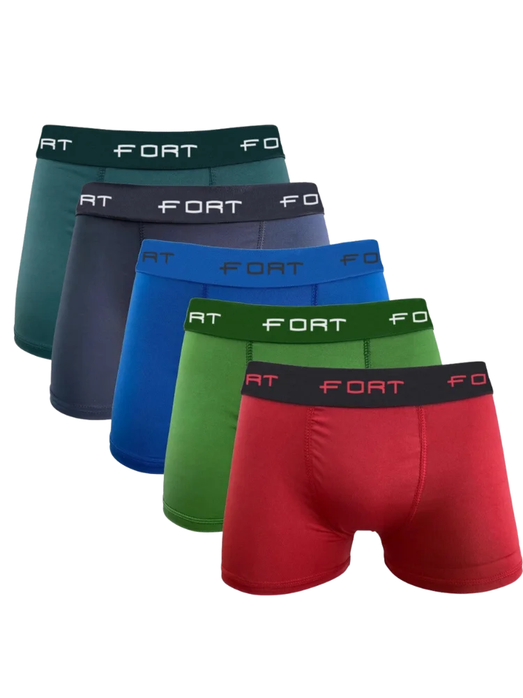 Kit com 7/10 ou 15 cuecas boxer cotton algodão com elastano elastico bordado