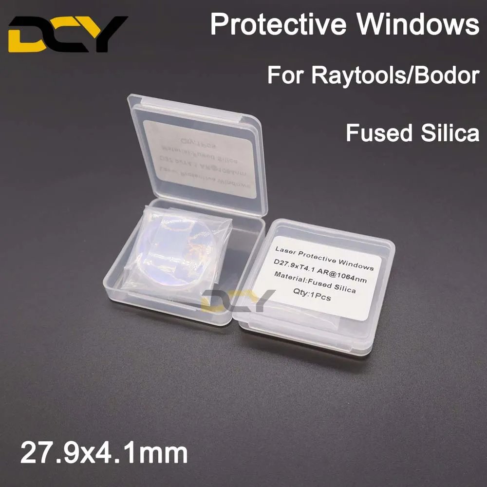 Raytools Laser Protective Lens/Glass 1064nm 27.9*4.1/28*4mm Quartz Fused Silica For Raytools Bodor Fiber Laser Cutting Machine