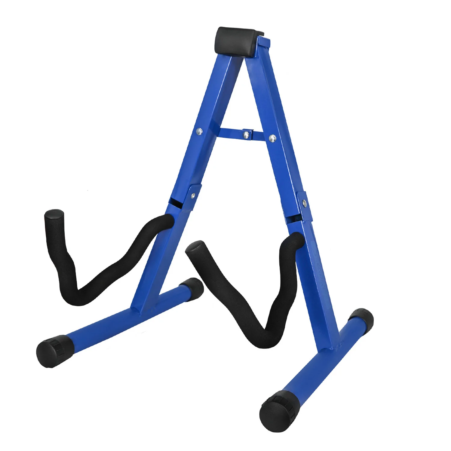 

5 Core Guitar Stand A Frame Shape w Soft Foam Arm Non Slip Rubber for Acoustic Electric Bass Ukulele GSS BLU