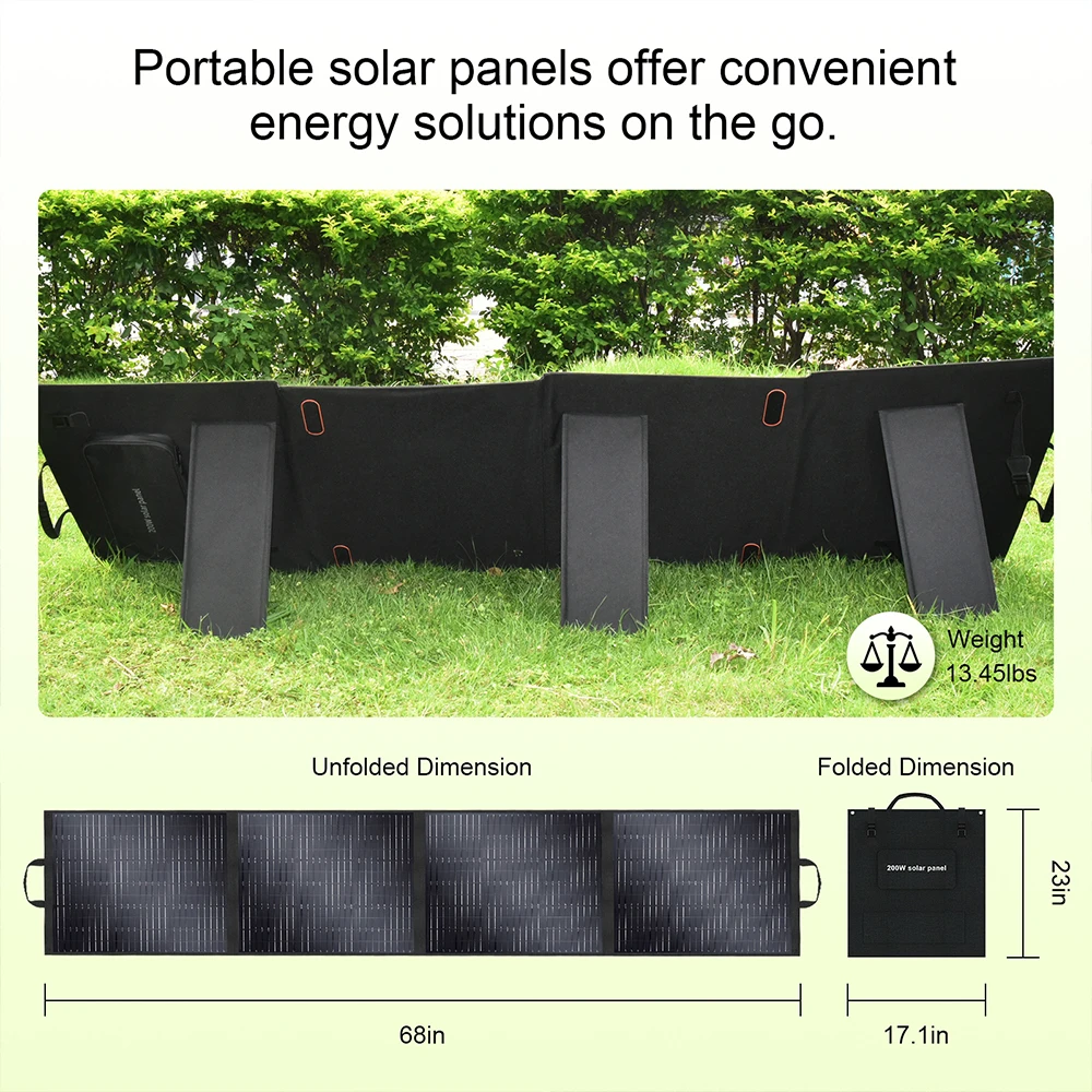 SOLARPLAY Foldable and Portable Solar Panel  400W (2*200w) Solar Battery Charger Outdoor Emergency Backup Power For Powerstation