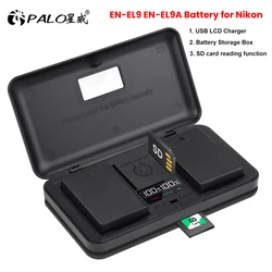 2400mAh EN-EL9 EN-EL9a ENEL9 ENEL9a EN EL9 Battery+Multi-Function Charger Case for Nikon D40 D40X D60 D3000 D5000 Digital Camera