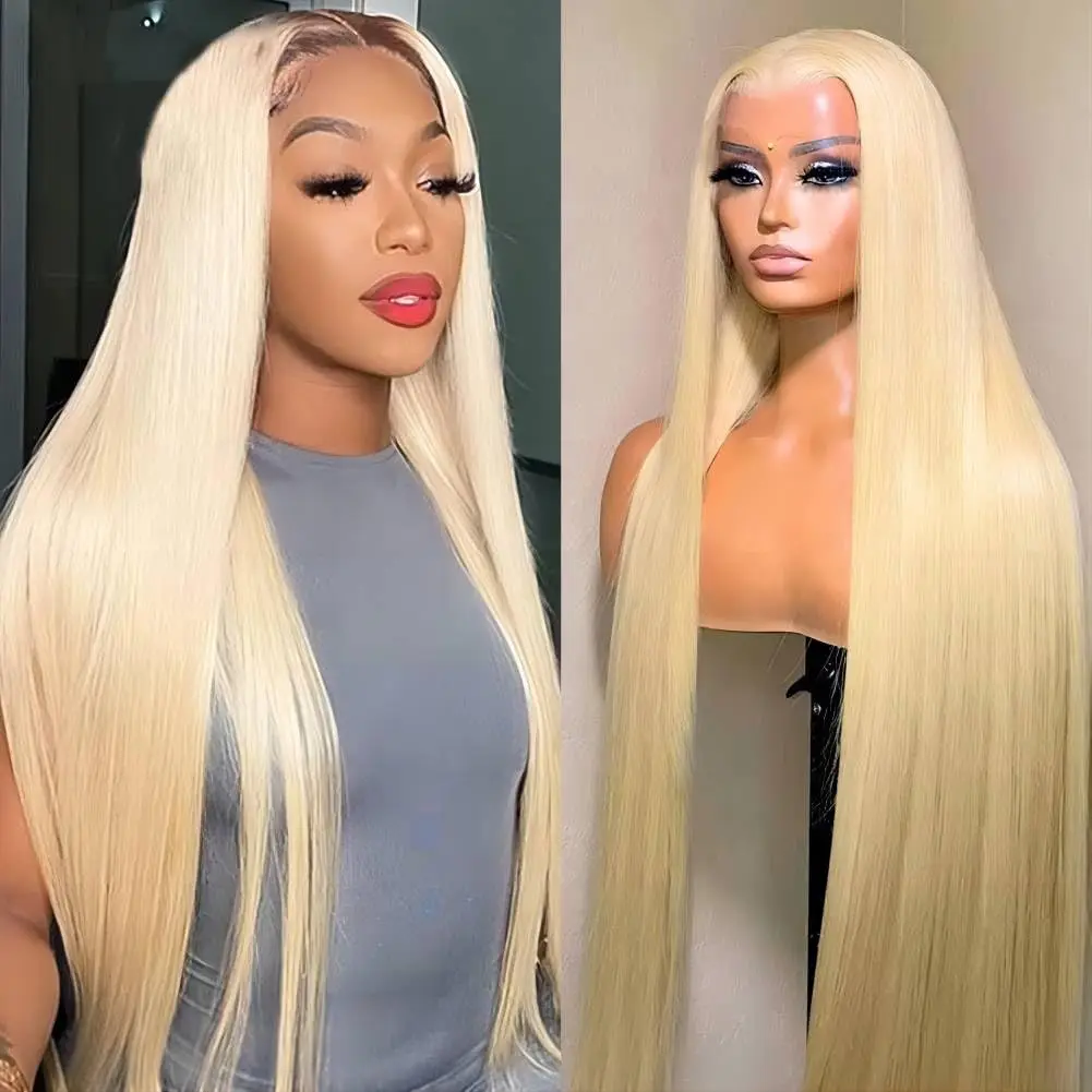 

Blonde 613 lace front wigs 13x6 hd lace Frontal wig 30 40 inch Brazilian Bone Straight 100% human hair For Women Choice