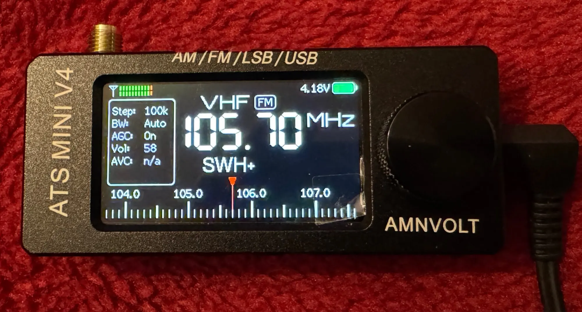 AMNVOLT Rádio V4 ATS MINI SI4732 DSP Todas as Bandas FM AM SSB LSB