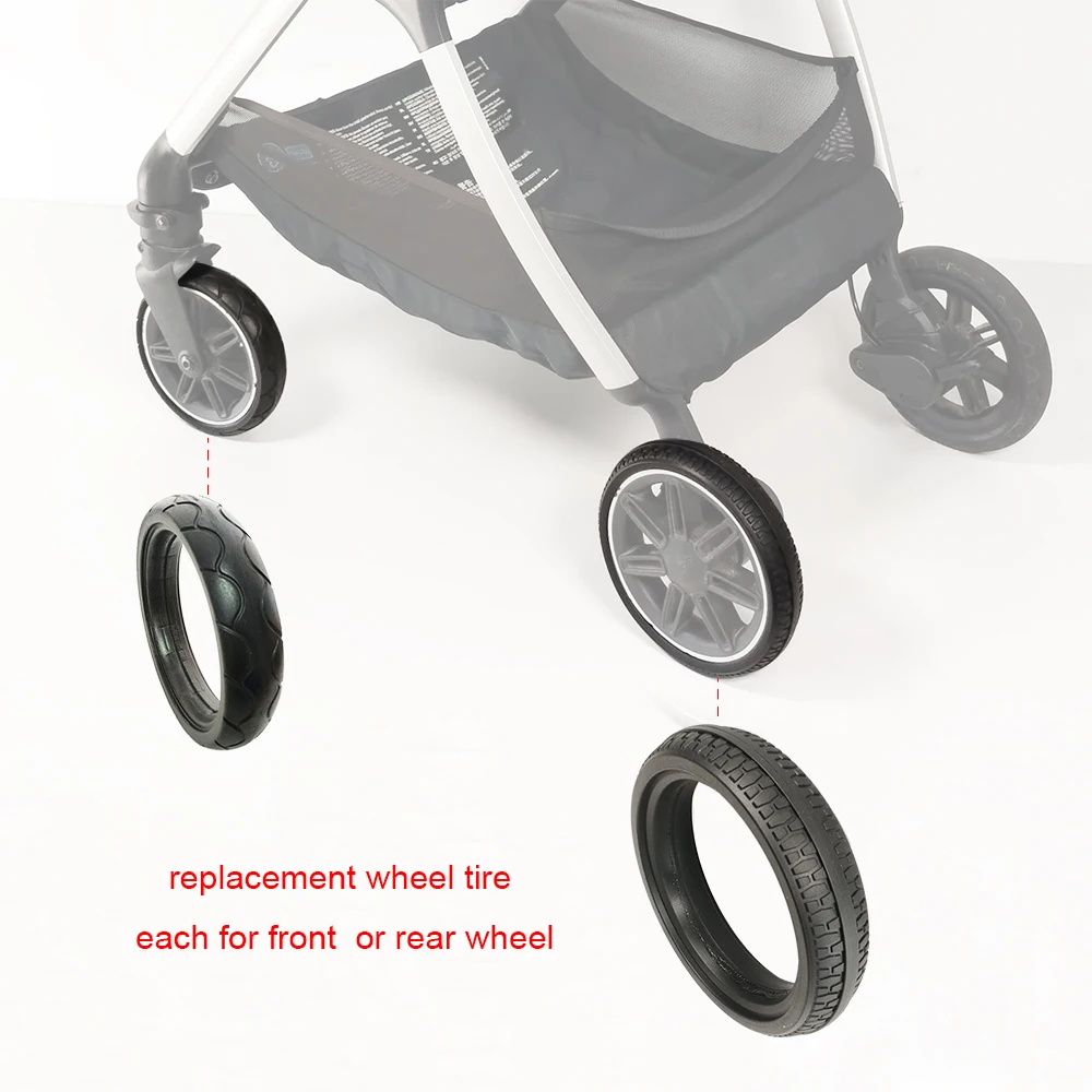 Custom Buggy Tire For Triv Stroller Front Or Rear Wheel PU Tubeless All Terrain Tyre Cove With Tread Baby Replace Accessoriesr