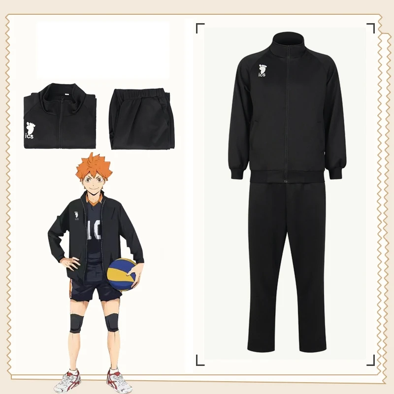 Karasuno High School Anime Haikyuu Cosplay Costume Sets Nekoma  Jacket+Pants 2PCS Sports Suits Autumn Winter Uniform Sportswear