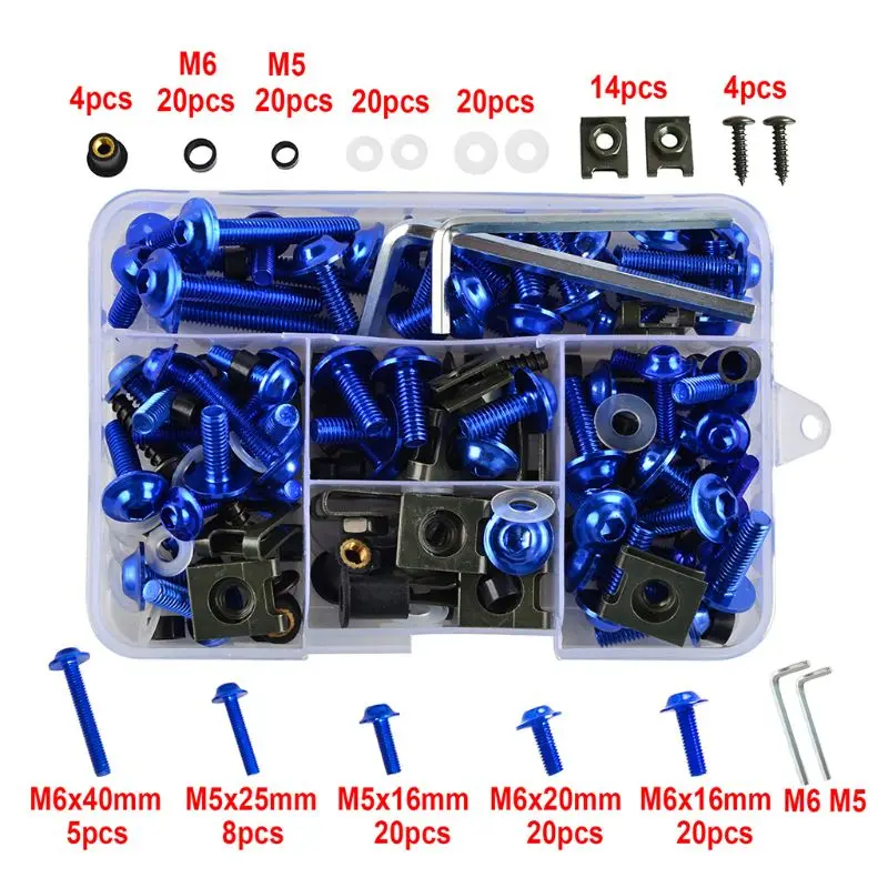 Tornillos de carenado para motocicleta, Kit de pernos de carrocería para motocicleta, 6 colores, CBR600RR, CBR900RR, CBR929RR, CBR1000RR, CBR 600RR,