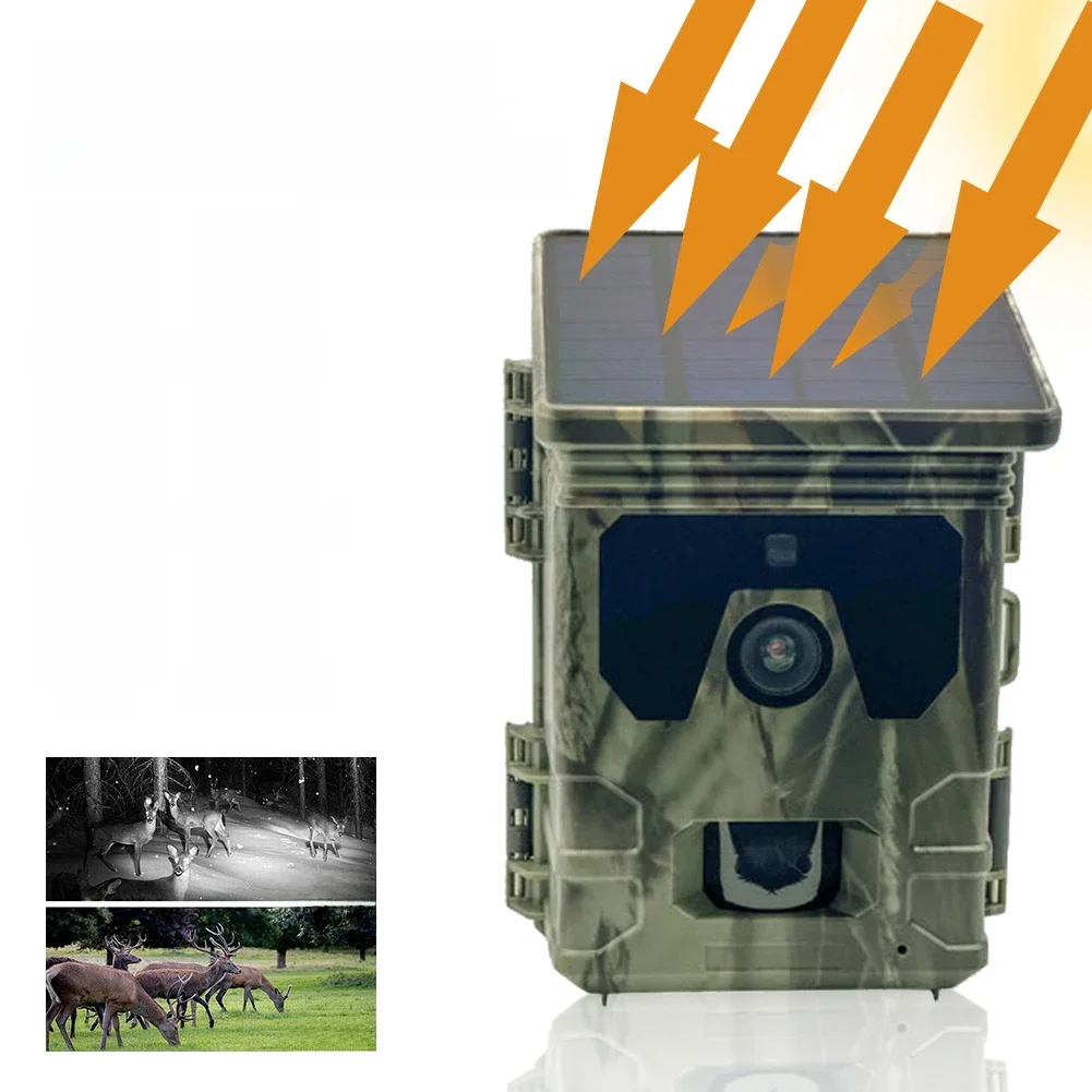 128GB Solar Trail Kamera 24mp 1080p Solar Power Jagd kamera Infrarot Nachtsicht Tier beobachtung