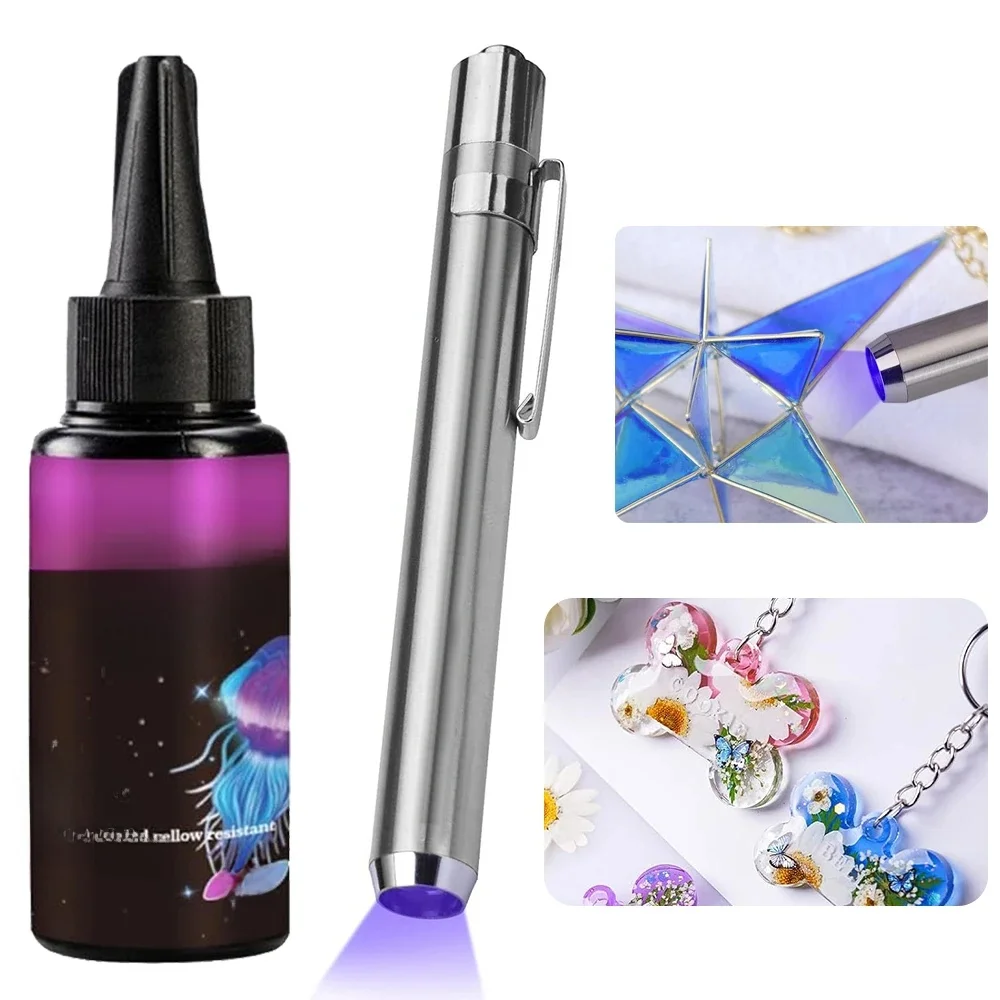 Klej żywiczny UV 25g Przezroczysty twardy klej Szybkoschnący epoksyd utwardzany słonecznie Wysoka twardość do biżuterii DIY Dekoracja rzemiosła szklanego i metalowego — zdjęcie 2