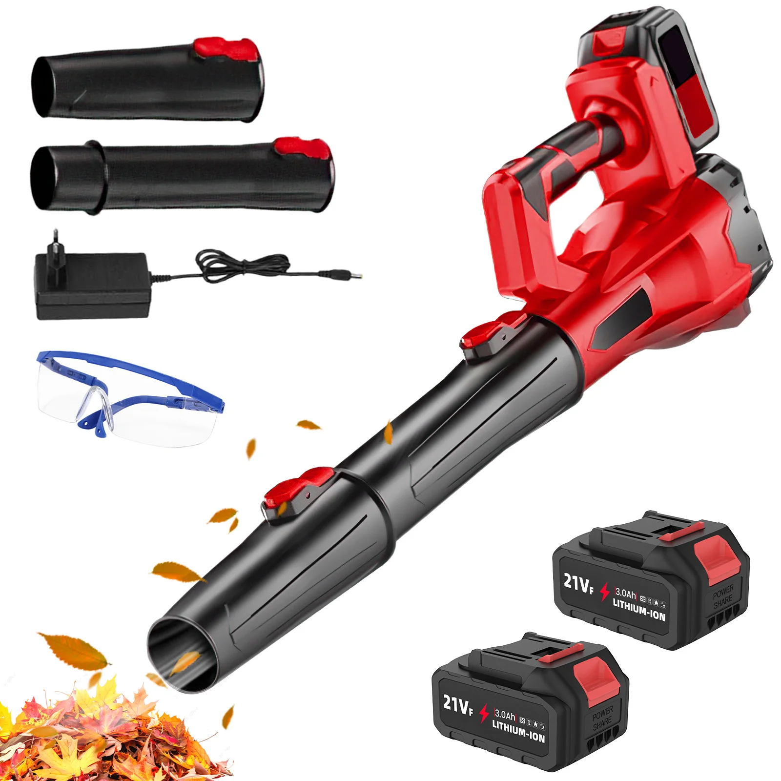 Handgehaltener, kabelloser, elektrischer Laubbläser, 500 W, 6 Geschwindigkeitsstufen, tragbarer Staubbläser für die Reinigung von Garten, Rasen und Hof.