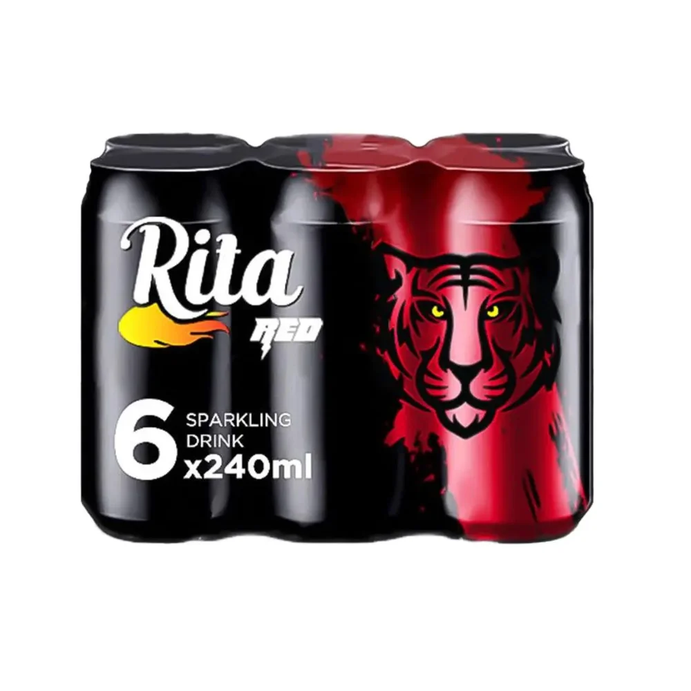 ريتا ريد مشروب غازي لامع غير كحولي، علبة، 6 × 240 مل