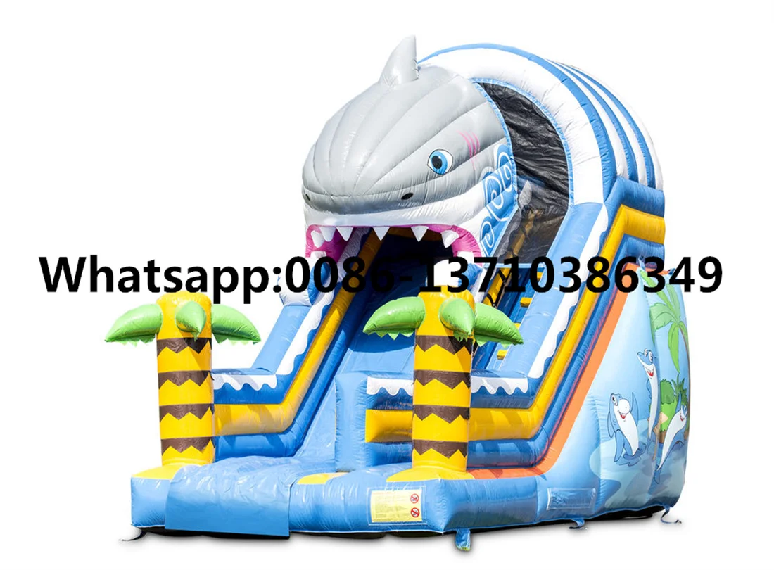 

Commercial hot-selling outdoor shark animal inflatable slide castle park BD-117