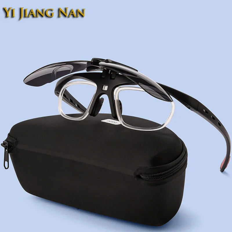 Men Sports TR90 Eyeglasses Polarized Clips Day & Night Prescription Glasses Frame Optical Anti Slip Temples Eyewear Spectacles