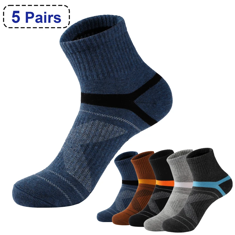 High Quality 5 Pairs Lot Men Cotton Socks Black Sports Socks Casual Run Summer Socks Men Breathable Male Sock Sokken Size38-45