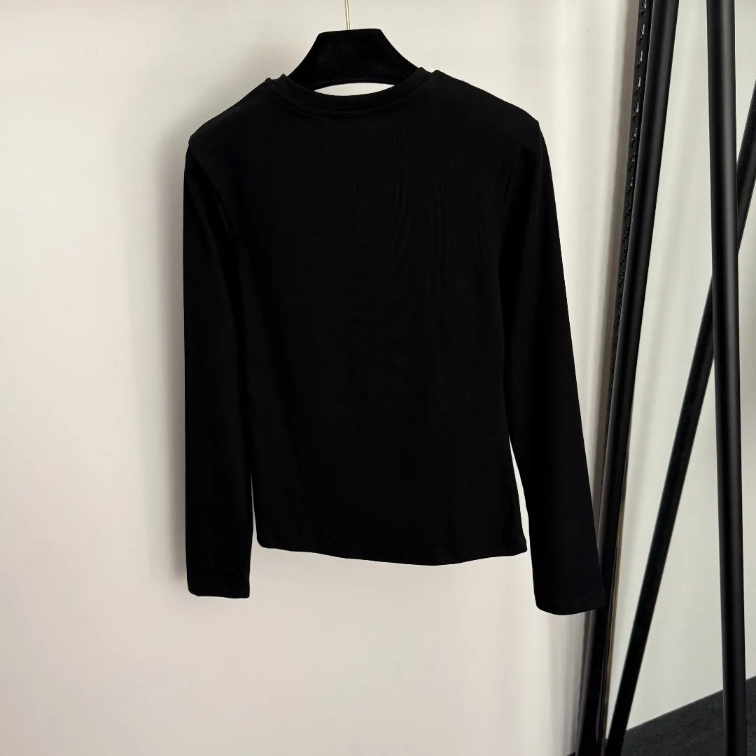 

25 Autumn new round-neck long-sleeved T-shirt base layer women's trendy casual top