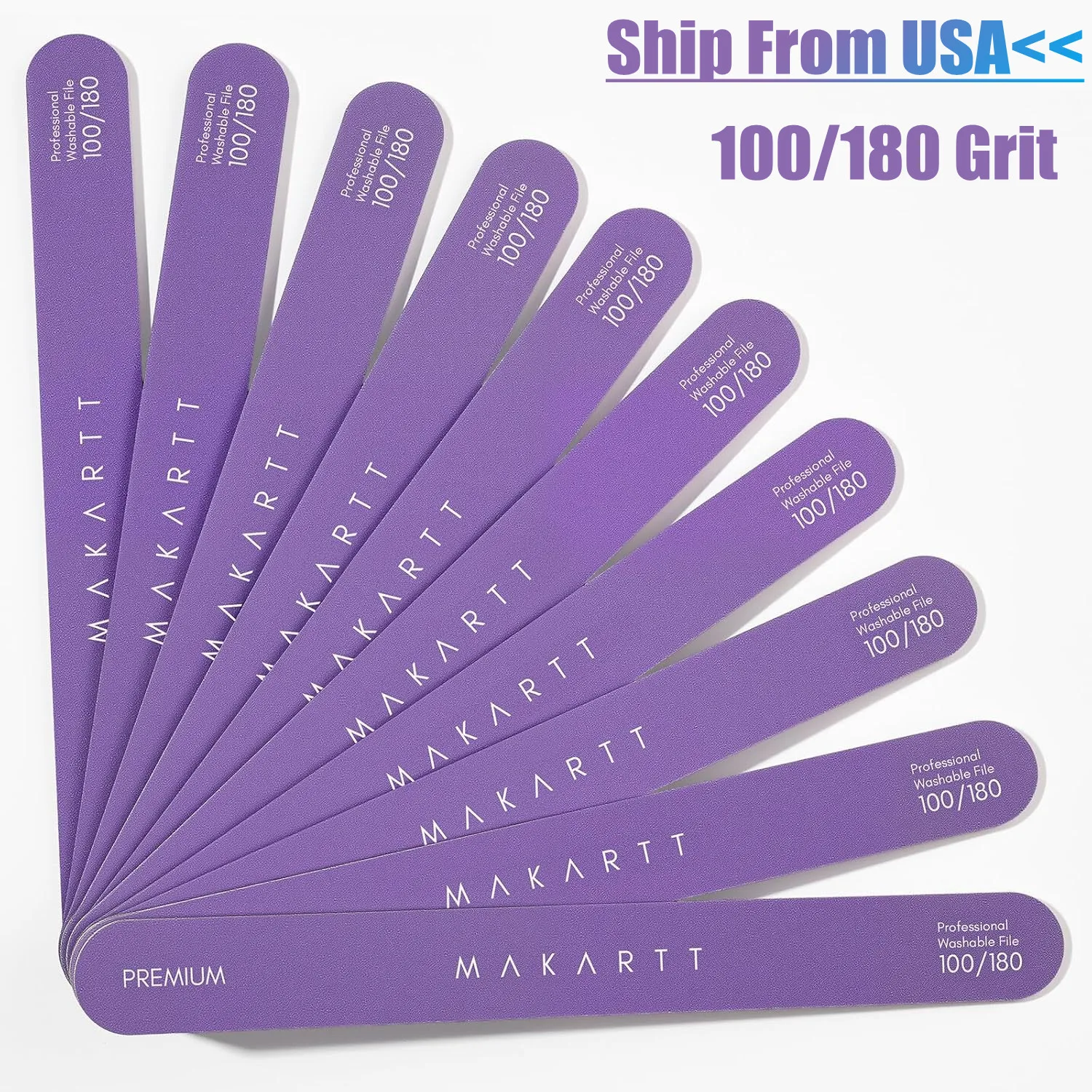 

10Pcs Nail File Set- 100/180 Grit Emery Boards for Natural Acrylic Nail ,Gel Nail Polish ,Nail Gel Manicure Nail Art Supplies