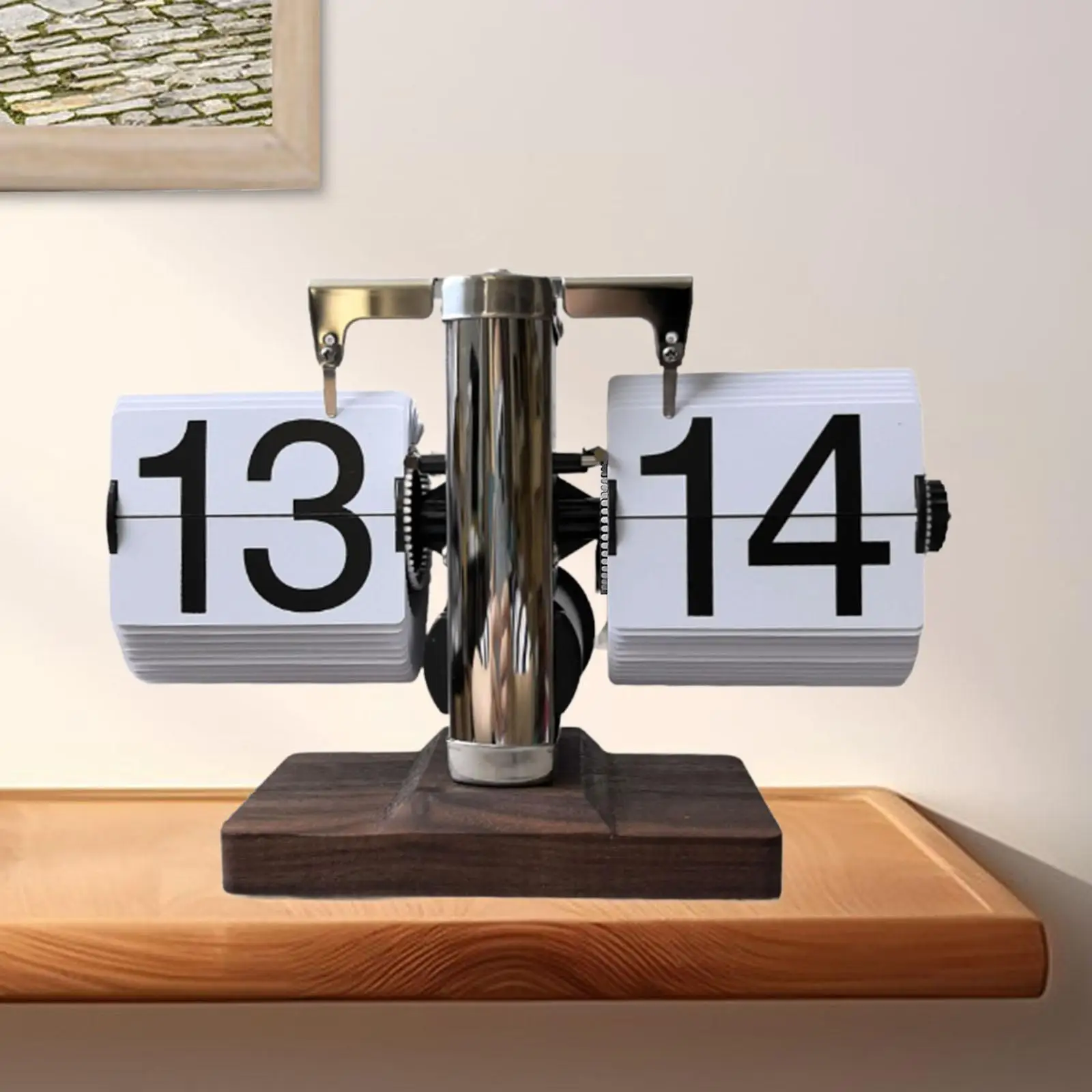 Flip Clock Retro Digital Table Clock Vintage Mechanical Auto Flip Clock Table Decoration and Accessories for Home Room Cafe Desk