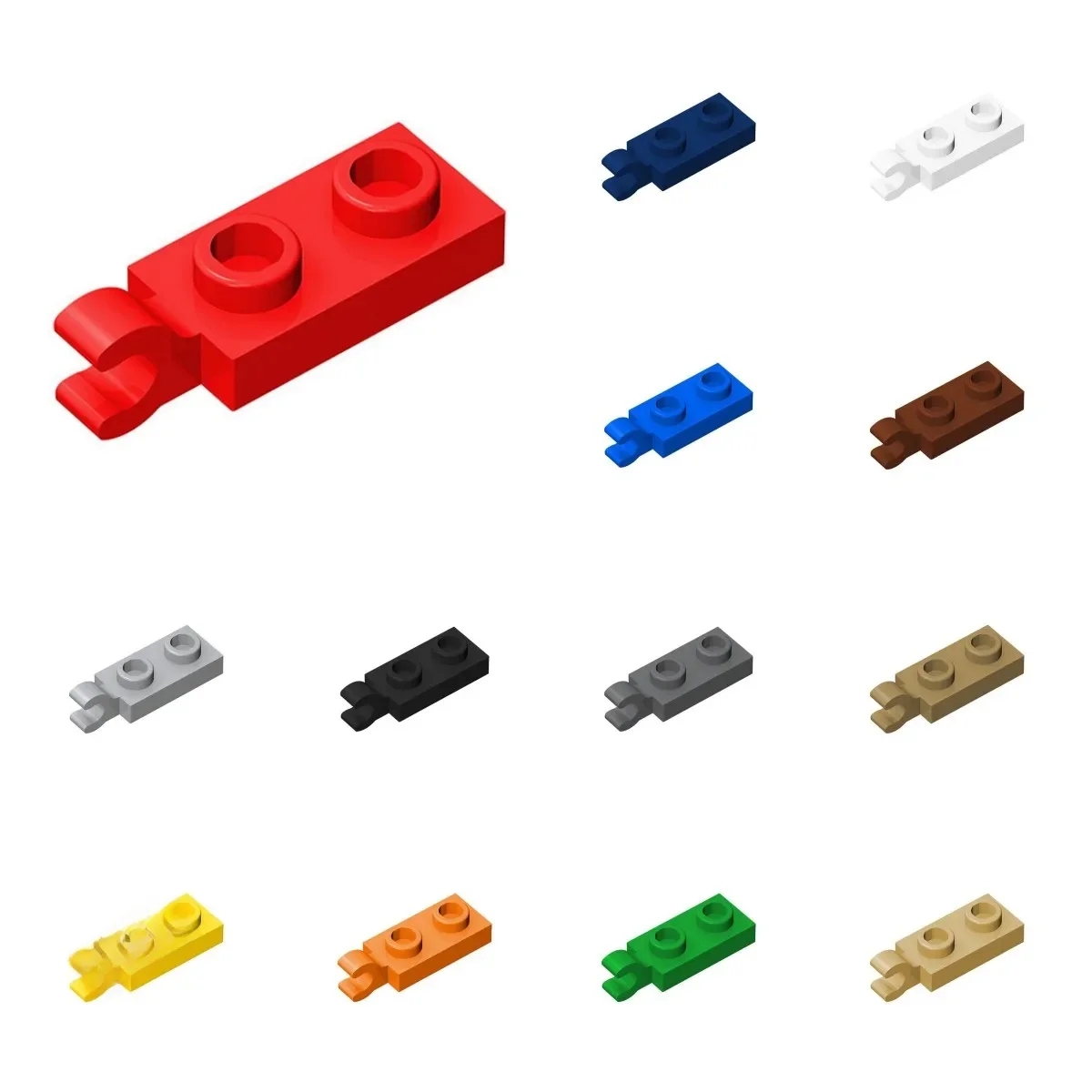 50pcs 63868 42923 modifié 1x2 Clip sur l'extrémité briques Collections en vrac modulaire GBC jouets pour technique MOC bricolage blocs de construction Comp