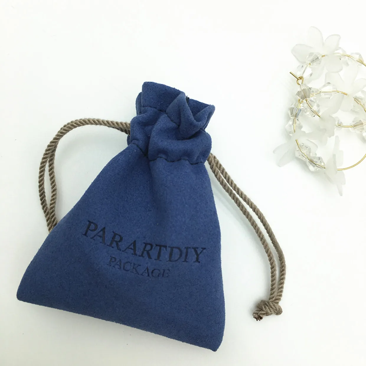 

50pcs personalized color logo drawstring bag custom bagging bag jewelry pouch necklace bag suede bag skin care product pouch