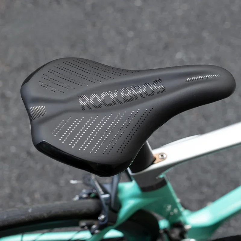 AliExpress ROCKBROS Bicycle Saddle Comfort Shock Absorption MTB Road High-Carbon Steel Bike Seat Cushion Waterproof Leather Bicycle Seats