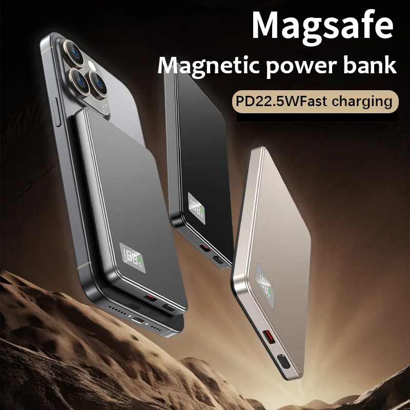 Sultanne Ultra-Thin Magsafe Magnetic Wireless Power Bank 5000/10000mAh