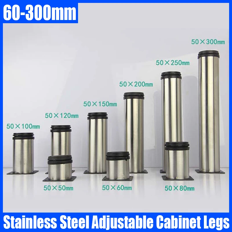 

1PCS 60-300mm Stainless Steel Adjustable Cabinet Legs Furniture Legs TV Cabinet Sofa Bed Table Feet Furniture Support Feet