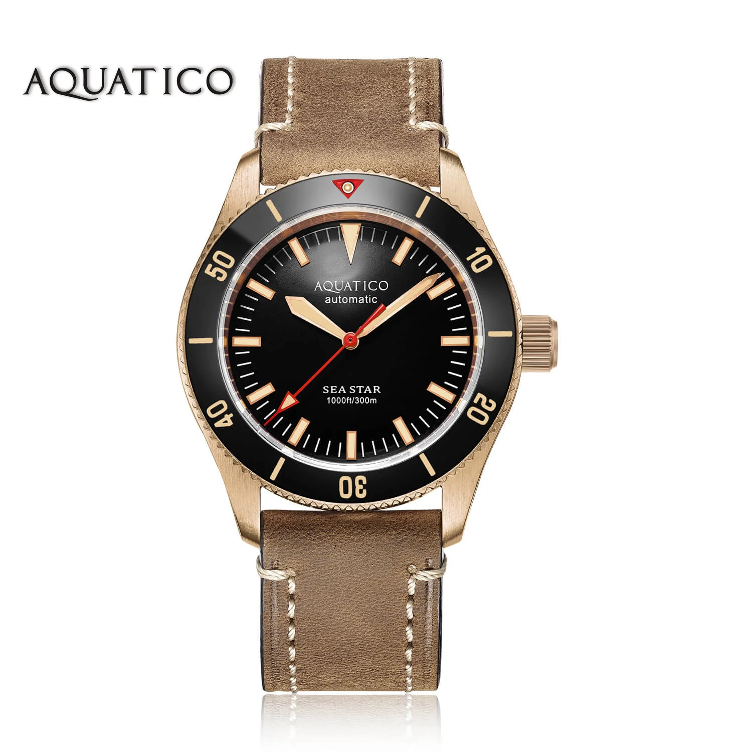 Aquatico Bronze Sea Star Black Dial Watch (NH35 No Date)