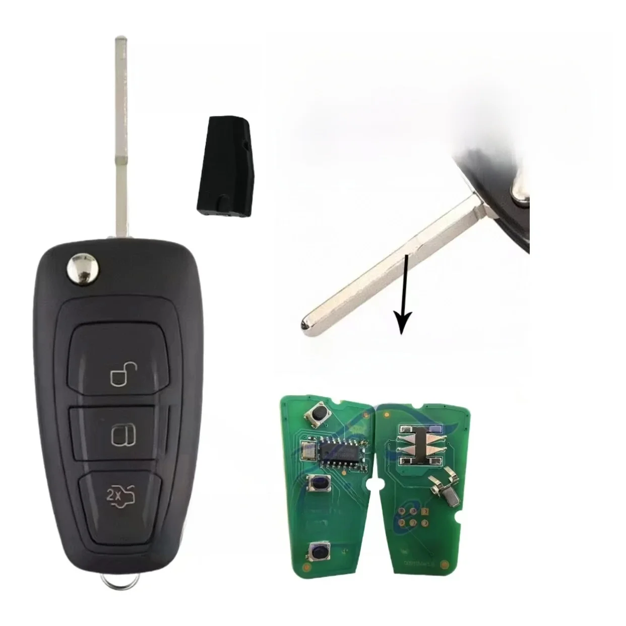 Phare de voiture à distance pour Ford Focus MK3 et T6 Ranger, Fob 433 Z FSK 4D83, puce 40 bits successive, remplacement, P/N 5WK49986