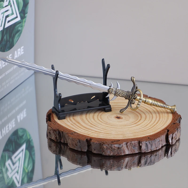 22 cm Diablo Grove tandzaag tweehandige decoratieve zwaard Game wapens model Metalen Speelgoed zwaarden Desktop Ornamenten Jongen Geschenken