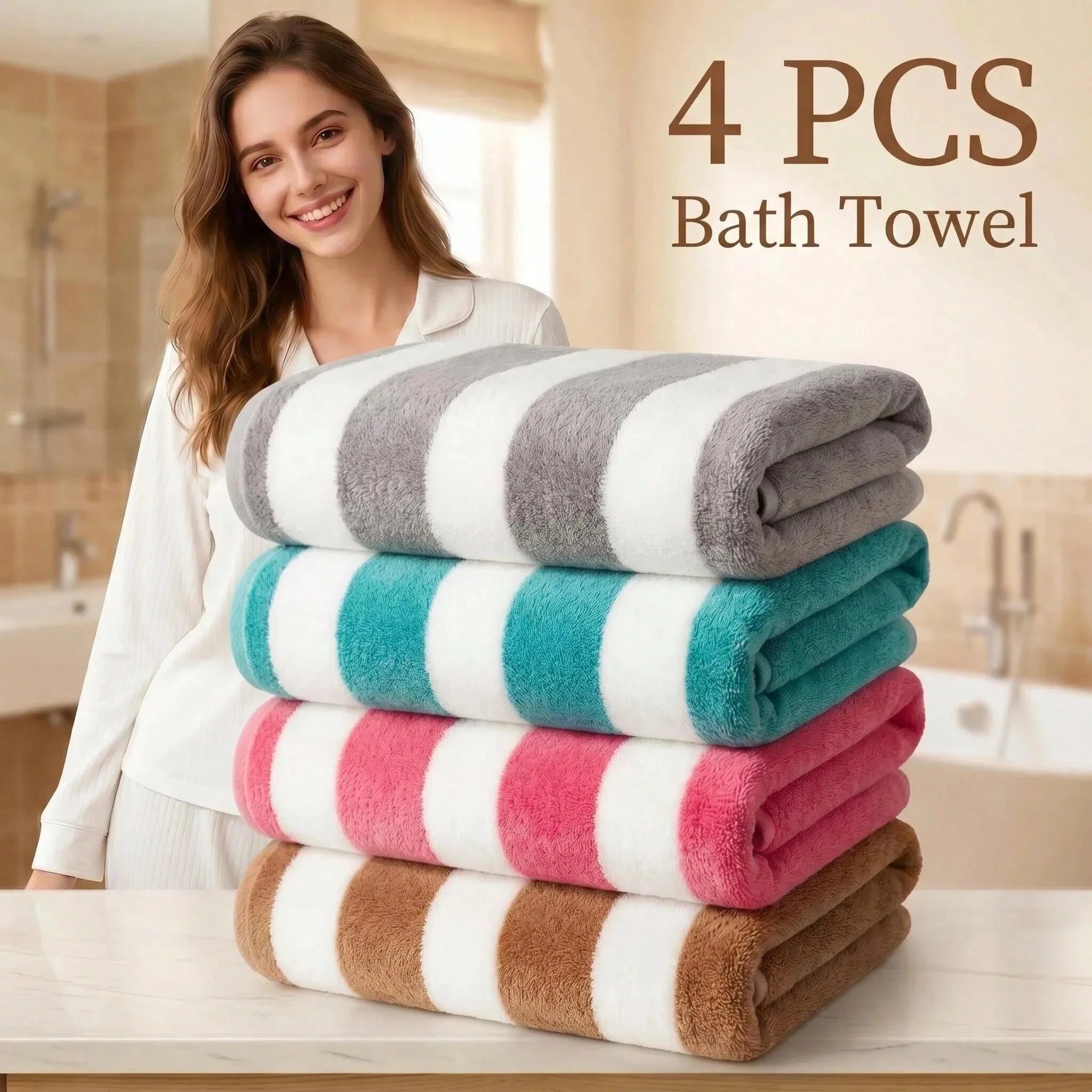 Ultra-Soft  Large Beach Towel Hotel Spa Towels Luxurious For Home Gym Spa Bath Towel