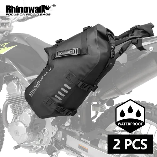 Rhinowalk-bolsas de doble cara para motocicleta, 2 piezas, impermeables, 28L/48L, ajuste Universal, alforja de motocross, bolsas de sillín para BMW HONDA