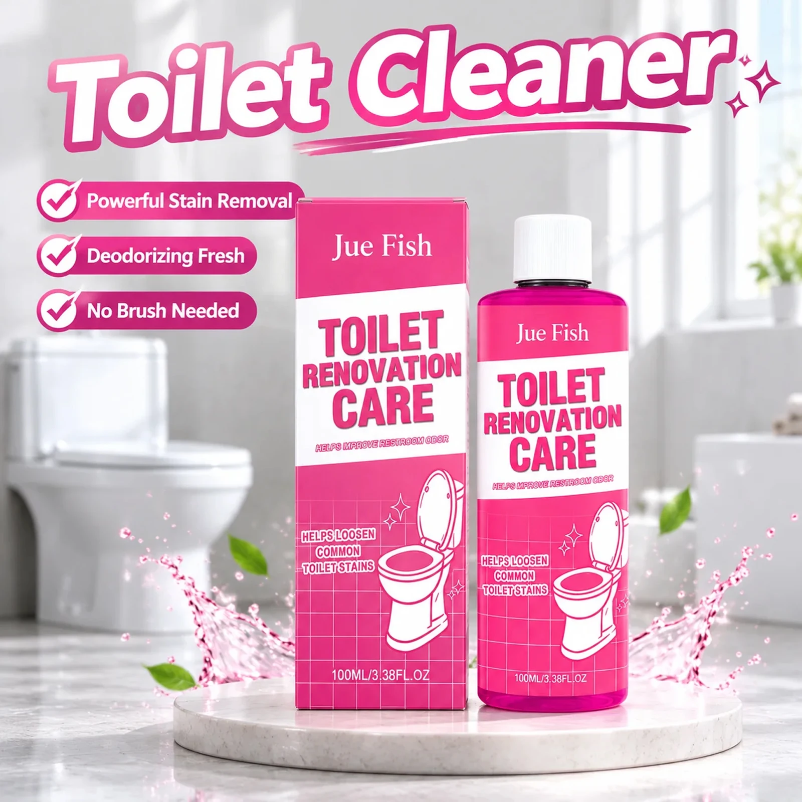 Toilet Bowl Cleaner Descaling Deodorize Deep Penetration No Brush Easy Clean Fresh Scent Bathroom Care
