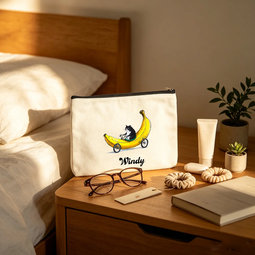 Travel Accessories Gifts For Her - 맞춤형 이름 지퍼 화장품 가방, 만화