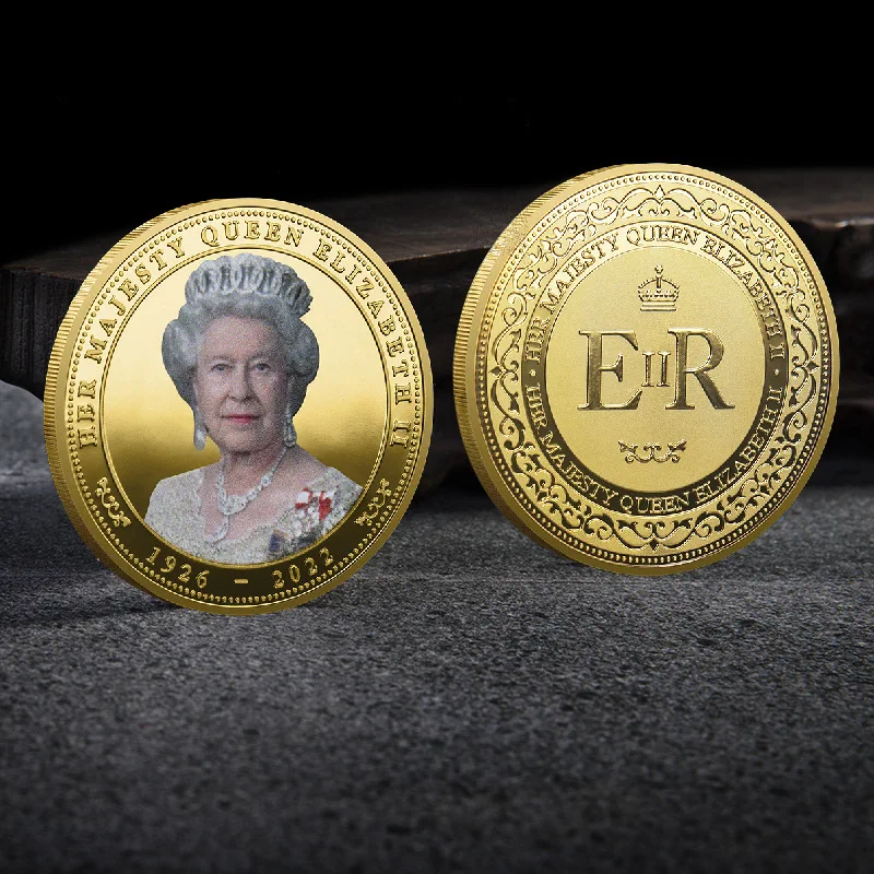 

Queen Elizabeth II Memorial Gold Coin 1926-2022 Featuring Her Majesty Queen Elizabeth II Coins Party Favor For Queen's Jubilee