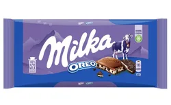 Milka Chocolate with Oreo is a milk chocolate containing delicious Oreo biscuits. Oreo Chocolate 100 G