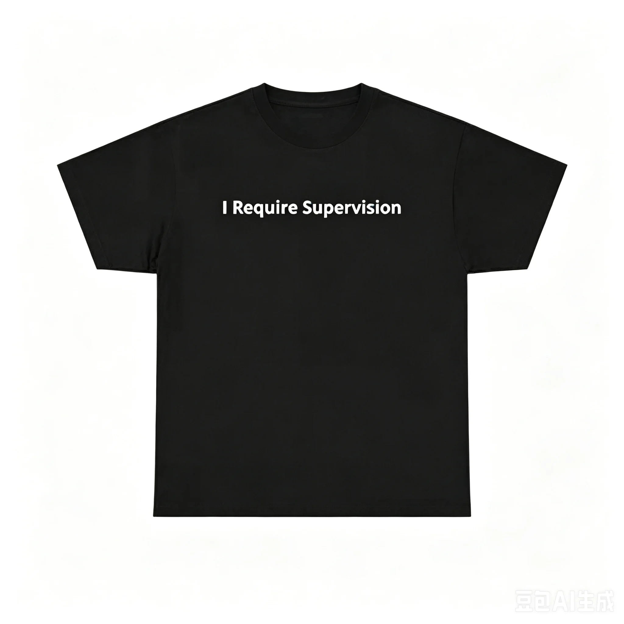 Men Women Funny I Require Supervision Graphic T Shirt Ribbed Knit Soft Elastic Short Sleeve Casual Sports Humor Daily Tees Tops