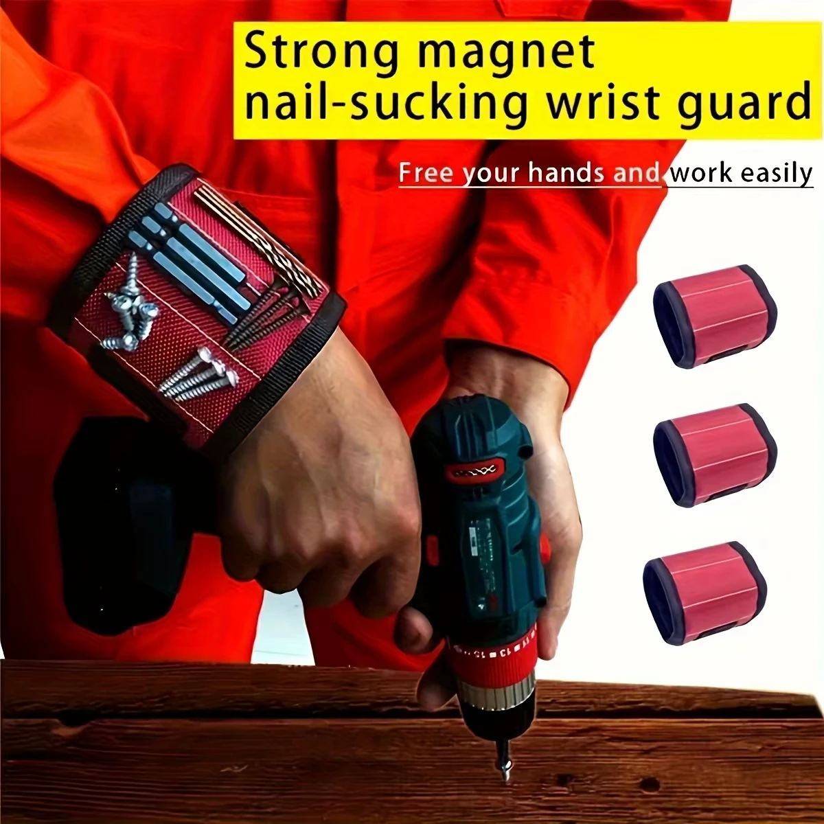 Strong Magnetic Wristband Portable Tool Bag Electrician  Adjustable Wrist Belt Screws Small Metal Nails Bolts image 5